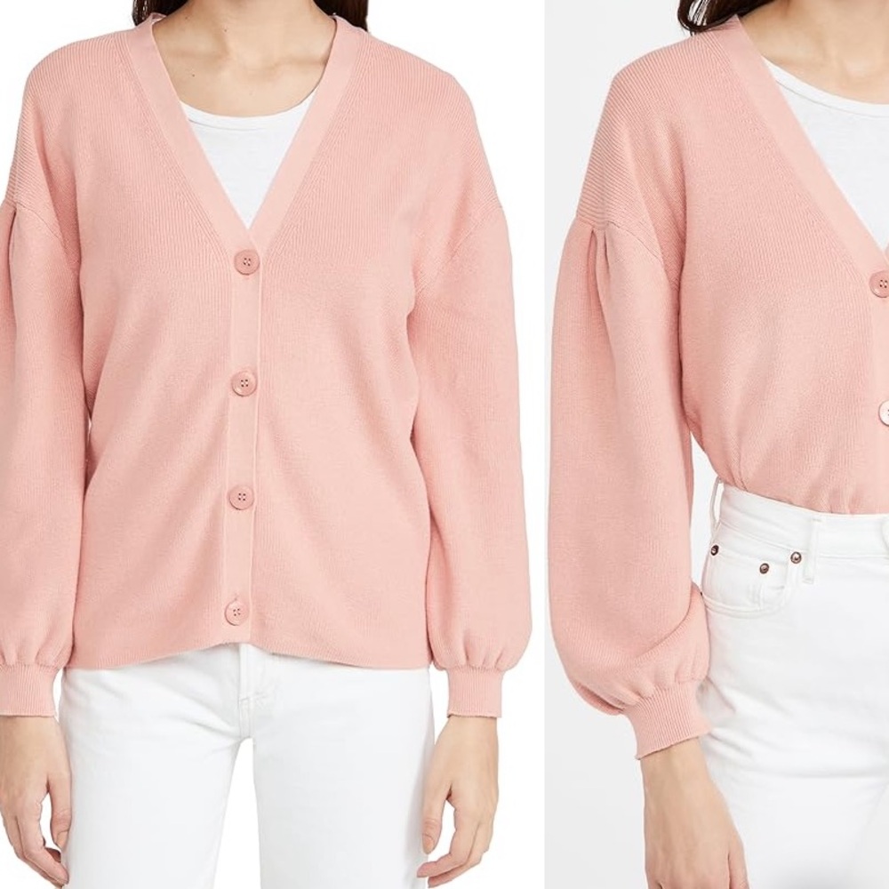 525 America Pink V-Neck Button Front Cardigan